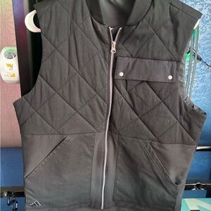 adidas Men's Black Quilted Zip Vest